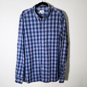 Sonoma - Men’s Button-Down Check Shirt - Blue Lavender - Cotton Blend - Mens XL